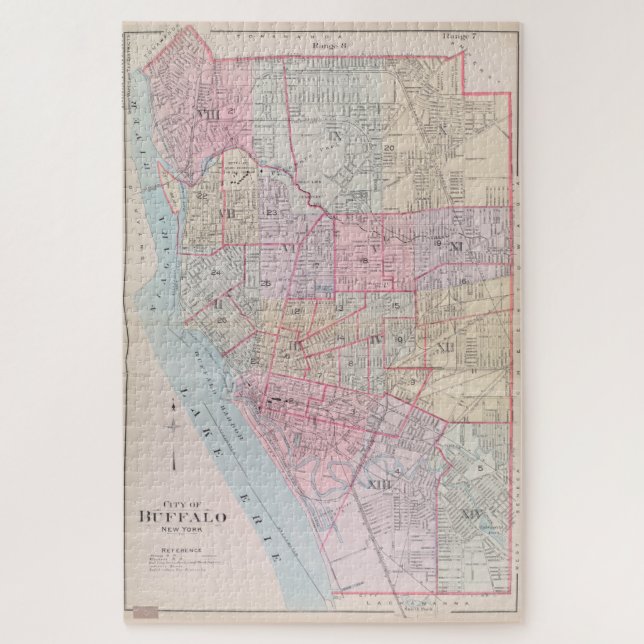 Puzzle Mapa de época de Búfalo NY (1915) (Vertical)