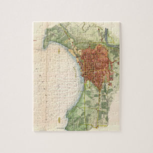 Puzzle Mapa de época de Burlington Vermont (1872)