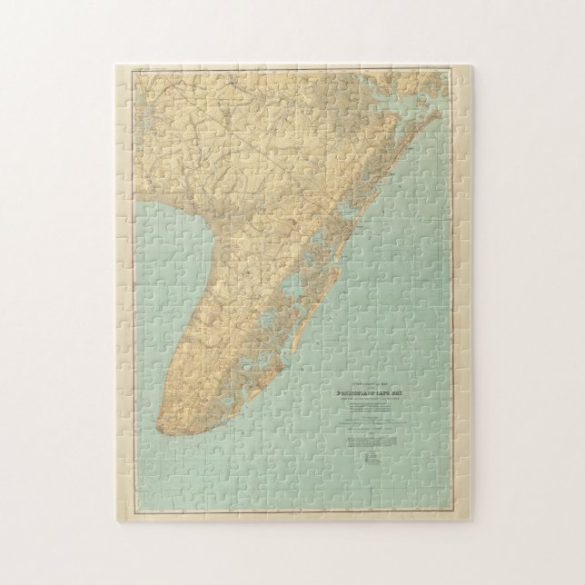 Puzzle Mapa de época de Cabo May NJ (1888) (Vertical)