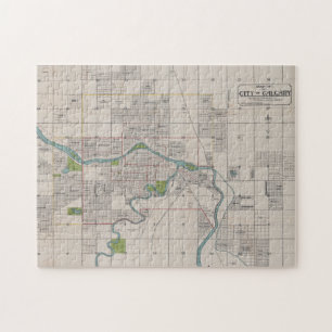 Puzzle Mapa de época de Calgary Alberta Canadá (1906)