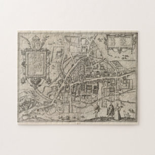 Puzzle Mapa de época de Cambridge Inglaterra (1575)