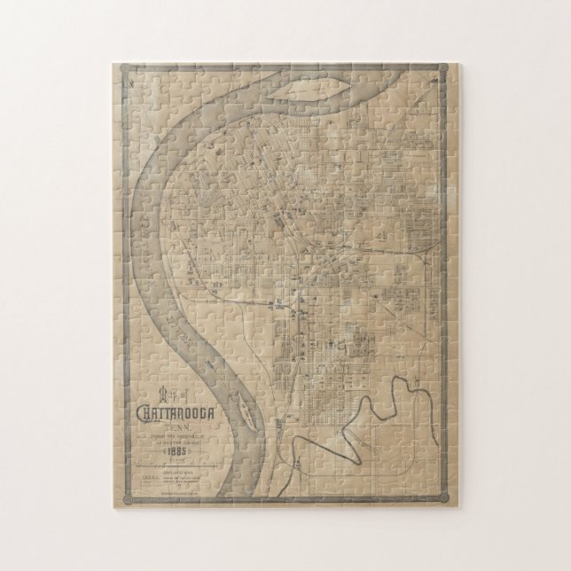 Puzzle Mapa de época de Chattanooga TN (1885) (Vertical)