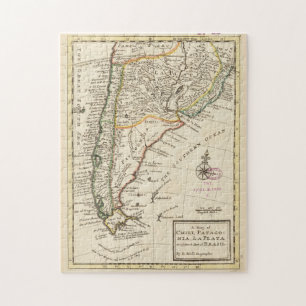 Puzzle Mapa de época de Chile y Argentina (1732)
