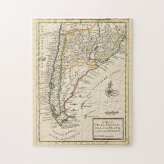 Puzzle Mapa de época de Chile y Argentina (1732)