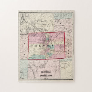 Puzzle Mapa de época de Colorado (1873)