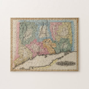 Puzzle Mapa de época de Connecticut (1823)