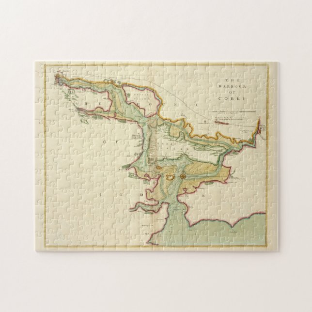 Puzzle Mapa de época de Cork Harbour Ireland (1702) (Horizontal)