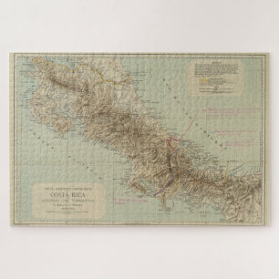 Puzzle Mapa de época de Costa Rica (1896)