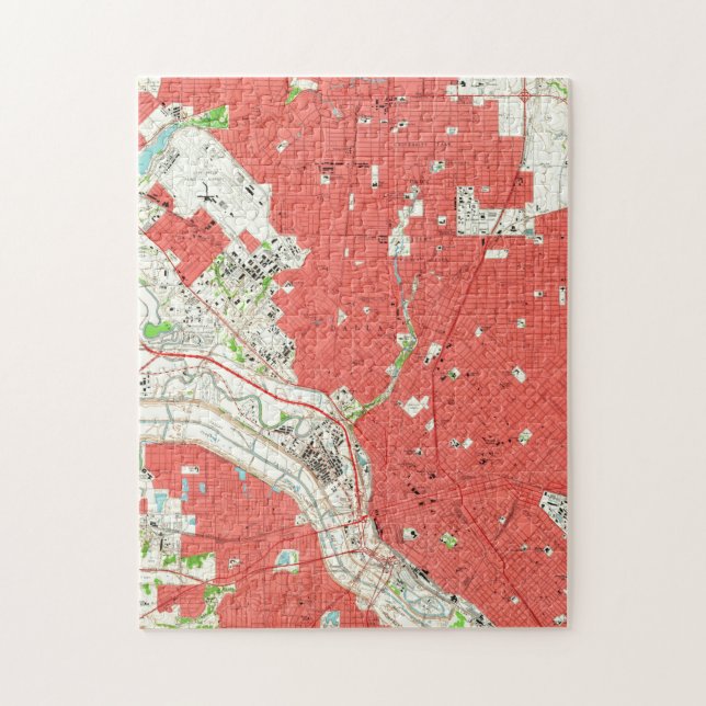 Puzzle Mapa de época de Dallas Texas (1958) 2 (Vertical)