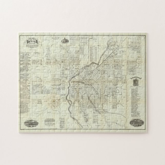 Puzzle Mapa de época de Denver CO (1879) (Horizontal)