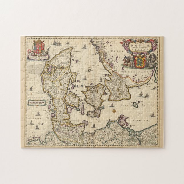 Puzzle Mapa de época de Dinamarca (1690) (Horizontal)