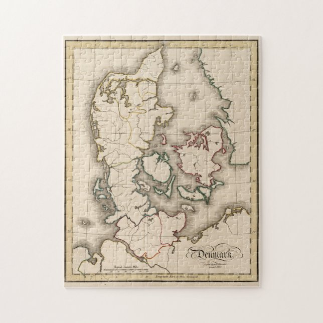 Puzzle Mapa de época de Dinamarca (1815) (Vertical)