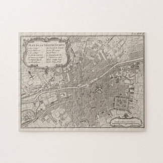 Puzzle Mapa de época de Dublín Irlanda (1764)