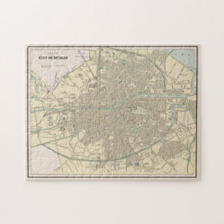 Puzzle Mapa de época de Dublín Irlanda (1901)