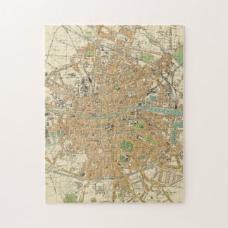 Puzzle Mapa de época de Dublín Irlanda (1914)