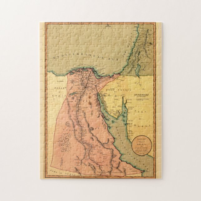 Puzzle Mapa de época de Egipto (1800) (Vertical)