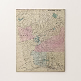 Puzzle Mapa de época de Elizabeth New Jersey (1872)