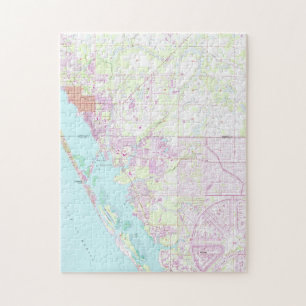 Puzzle Mapa de época de Englewood & Grove City FL (1956)