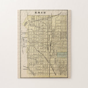 Puzzle Mapa de época de Erie PA (1890)