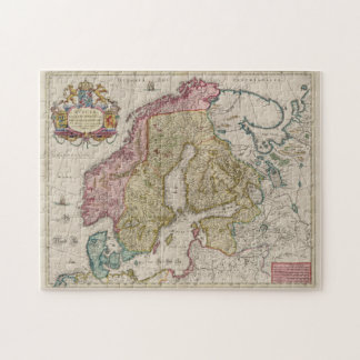 Puzzle Mapa de época de Escandinavia (1665)