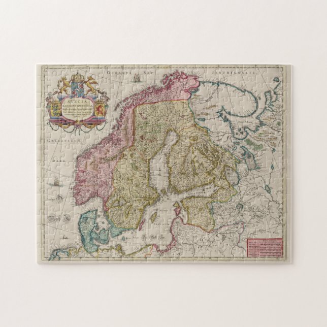 Puzzle Mapa de época de Escandinavia (1665) (Horizontal)