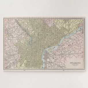 Puzzle Mapa de época de Filadelfia (1901)