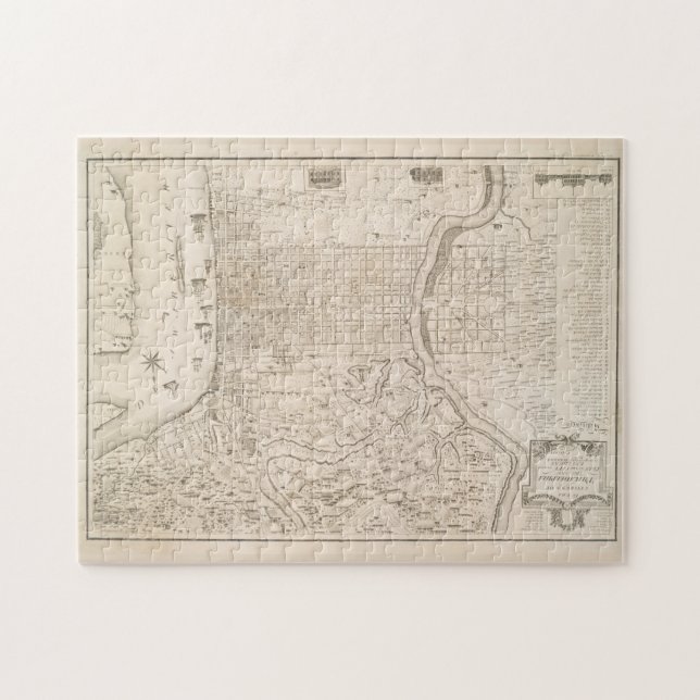Puzzle Mapa de época de Filadelfia PA (1802) (Horizontal)