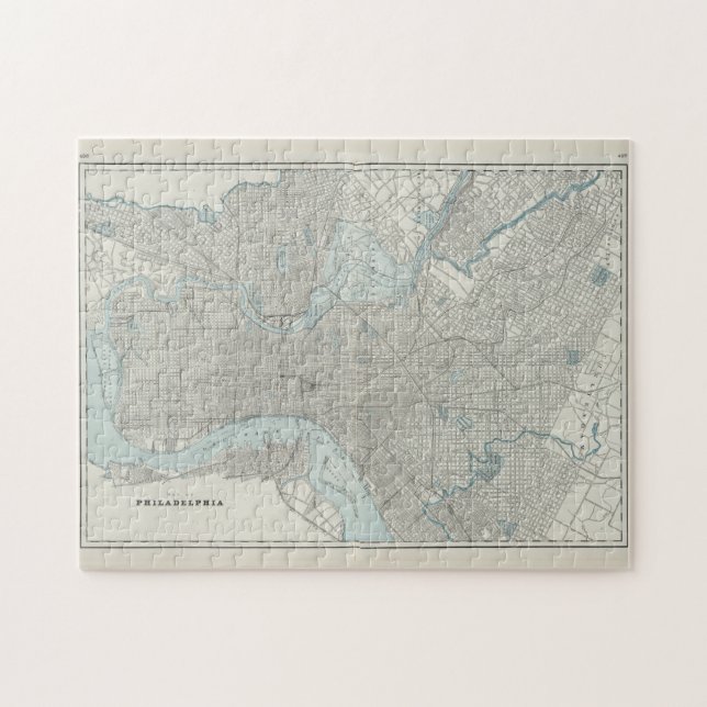 Puzzle Mapa de época de Filadelfia PA (1901) (Horizontal)