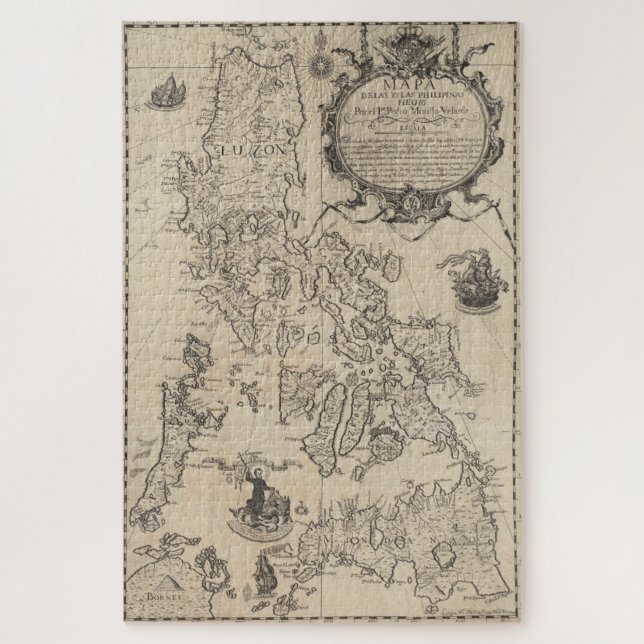 Puzzle Mapa de época de Filipinas (1744) (Vertical)