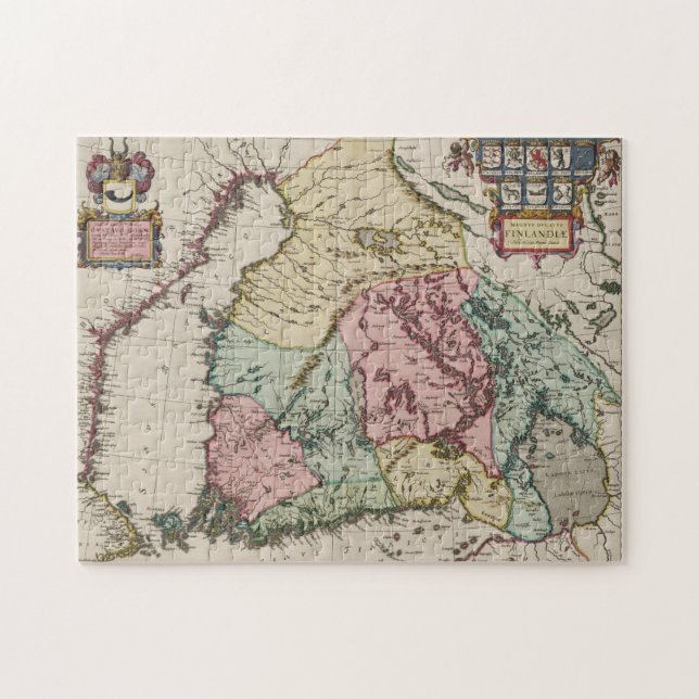 Puzzle Mapa de época de Finlandia (1665) (Horizontal)