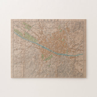 Puzzle Mapa de época de Florencia Italia (1910)