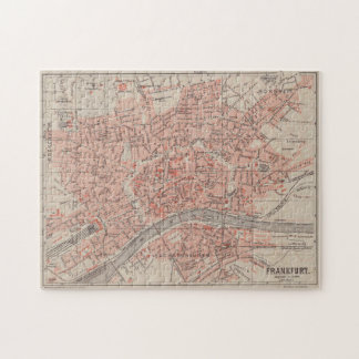 Puzzle Mapa de época de Frankfurt Alemania (1900)