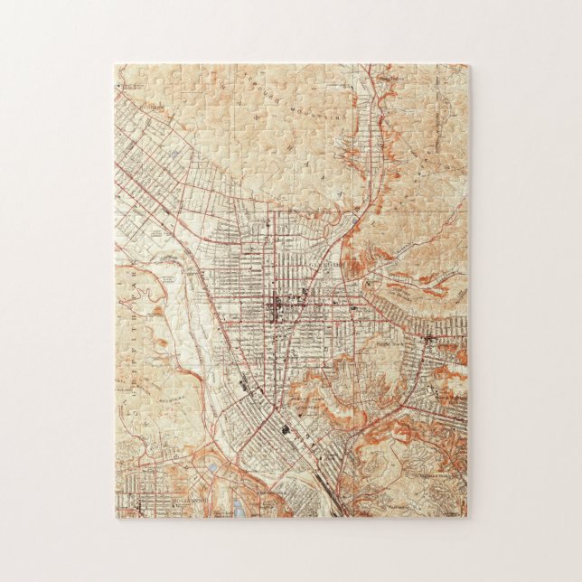 Puzzle Mapa de época de Glendale California (1928) (Vertical)