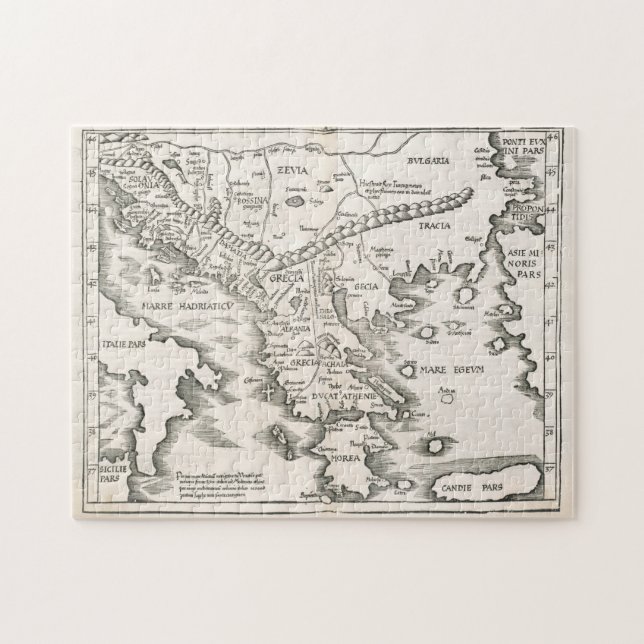 Puzzle Mapa de época de Grecia (1525) (Horizontal)