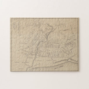 Puzzle Mapa de época de Hartford CT en 1640 (1890)