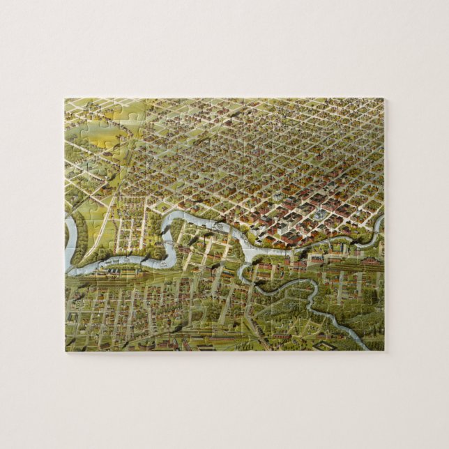 Puzzle Mapa de época de Houston Texas (1891) (Horizontal)