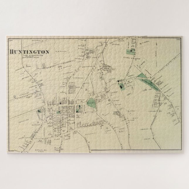 Puzzle Mapa de época de Huntington NY (1873) (Horizontal)