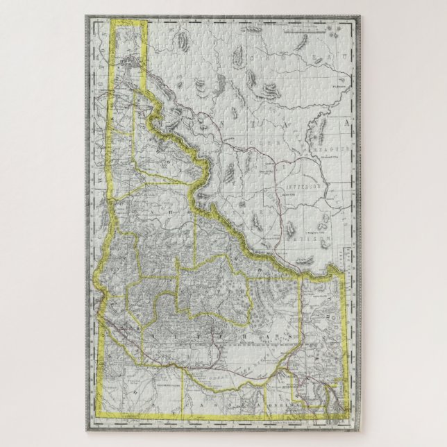 Puzzle Mapa de época de Idaho (1889) (Vertical)