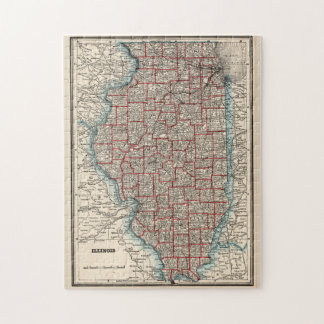 Puzzle Mapa de época de Illinois (1893)