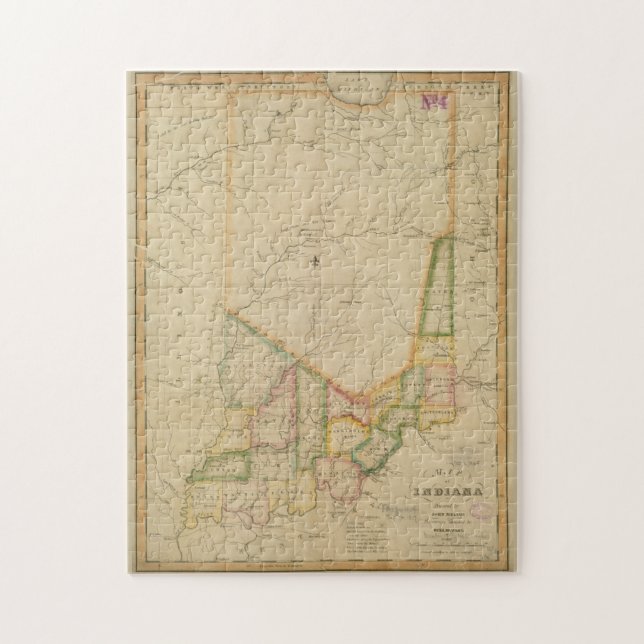 Puzzle Mapa de época de Indiana (1817) (Vertical)