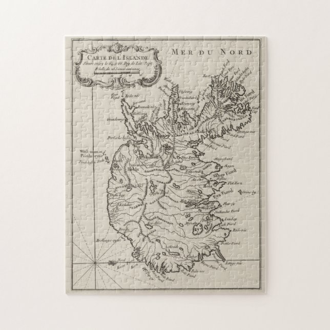 Puzzle Mapa de época de Islandia (1764) (Vertical)