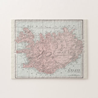 Puzzle Mapa de época de Islandia (1901)
