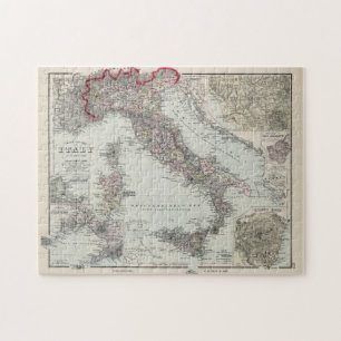 Puzzle Mapa de época de Italia (1878)