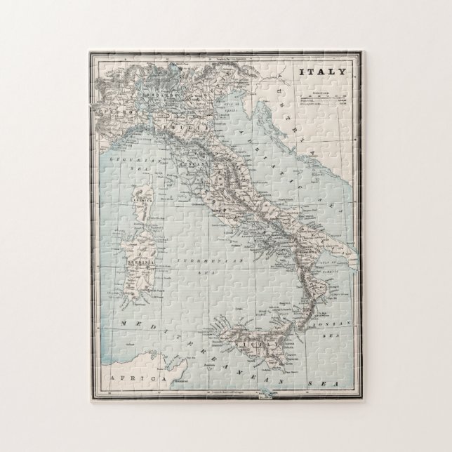 Puzzle Mapa de época de Italia (1893) (Vertical)