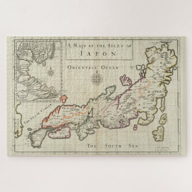 Puzzle Mapa de época de Japón (1684) (Horizontal)
