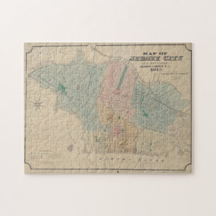 Puzzle Mapa de época de Jersey City NJ (1879)