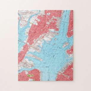 Puzzle Mapa de época de Jersey City NJ (1955) 2