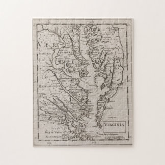 Puzzle Mapa de época de la bahía de Chesapeake (1681)