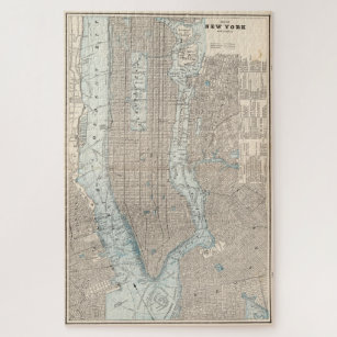 Puzzle Mapa de época de la ciudad de Nueva York (1893)