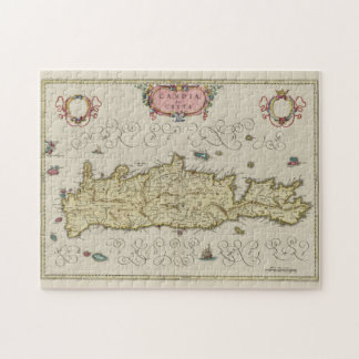 Puzzle Mapa de época de la Grecia de Creta (1665)